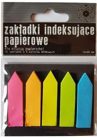 Zakładki indeksujące papierowe neon