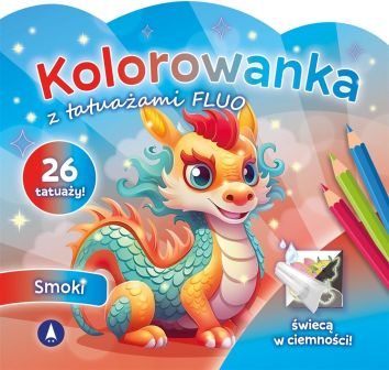 Kolorowanka z tatuażami fluo Smoki