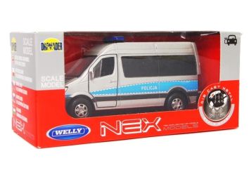 Mercedes Sprinter 1:34 Policja srebrny WELLY