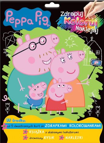 Peppa Pig. Zdrapuj, koloruj, naklejaj