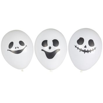 Balony z halloweenowym nadrukiem - duszki 6szt