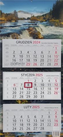 Kalendarz 2025 trójdzielny Górska rzeka