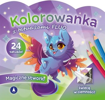 Kolorowanka z tatuażami fluo Magiczne stworki